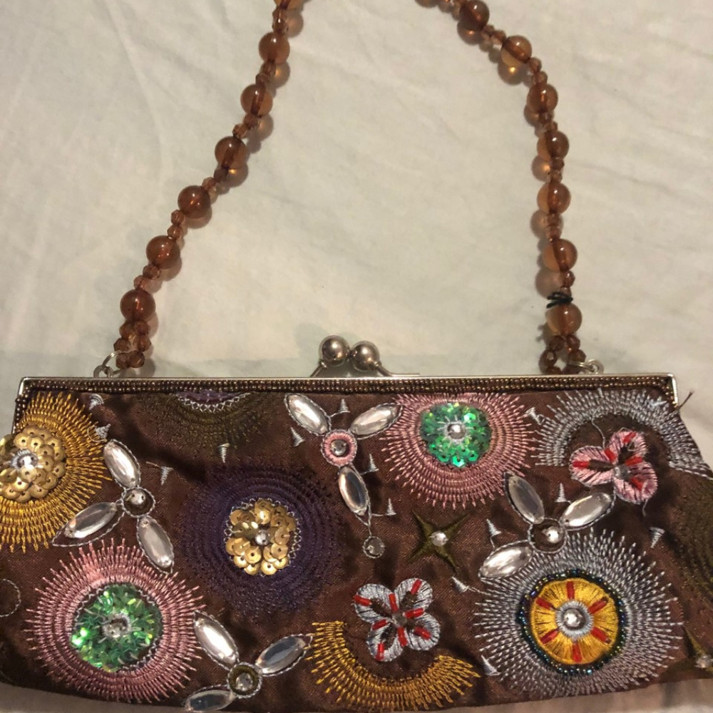 👛HOST PICK👛Beaded Sequined Brown Evening Bag